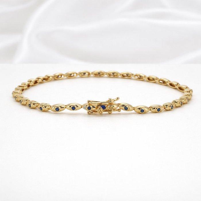 Zonder minimumprijs - Armband Verguld Saffier - Diamant -, Bijoux, Sacs & Beauté, Bracelets