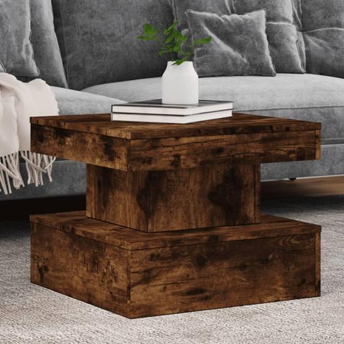 vidaXL Salontafel met metalen poten 50x50x40 cm gerookt, Huis en Inrichting, Tafels | Salontafels, Nieuw, Verzenden