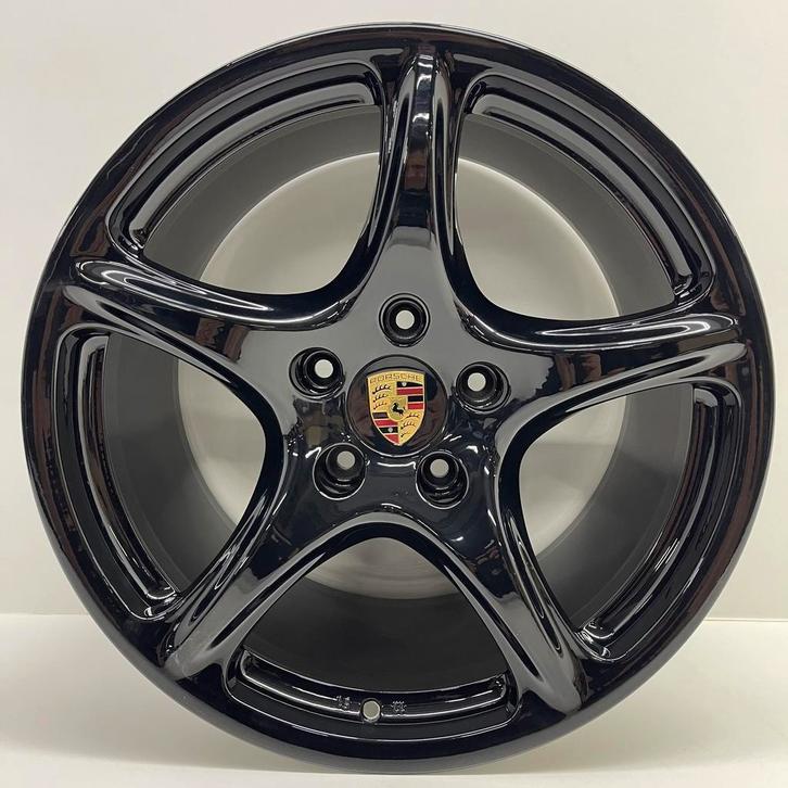 Porsche 997 2/4  19inch Classic Uni zwart met banden (8mm), Auto-onderdelen, Banden en Velgen, 19 inch, 305 mm, Personenwagen