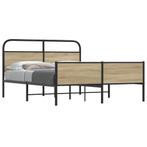 vidaXL Bedframe zonder matras metaal gerookt eikenkleurig, Huis en Inrichting, Verzenden, Nieuw