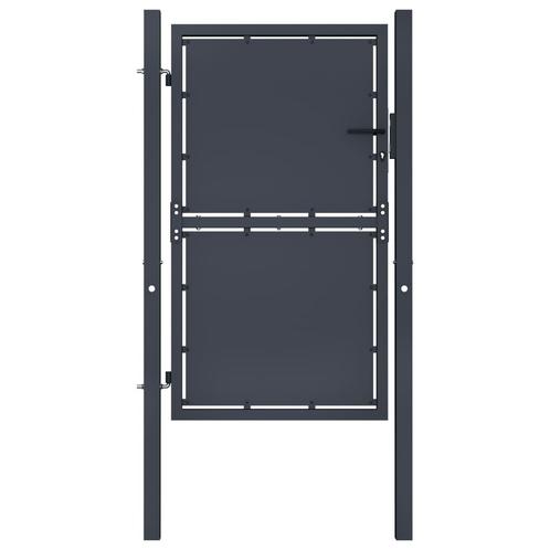 vidaXL Poort 100x150 cm staal antraciet, Tuin en Terras, Tuinpoorten, Nieuw, Verzenden