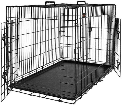 Hondenkooi met 2 deuren zwart, Dieren en Toebehoren, Hondenhokken, Nieuw, Ophalen of Verzenden