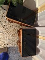 Nachtkastje - Hout, Glas, Messing - Een paar nachtkastjes