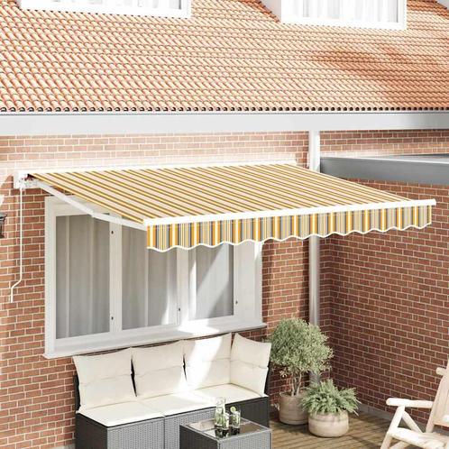 vidaXL Inklapbare Luifel Multikleuren Streep 350x200 cm Stof, Tuin en Terras, Zonneschermen, Nieuw, Verzenden