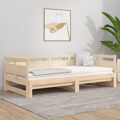vidaXL Slaapbank uitschuifbaar massief grenenhout 2x(80x200), Huis en Inrichting, Slaapkamer | Bedden, Nieuw, Verzenden