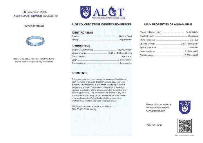 ALGT Certified - Très exclusif bracelet daigue-marine, Collections, Minéraux & Fossiles