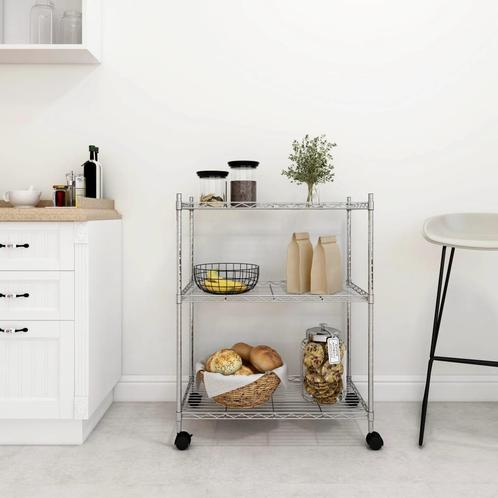 vidaXL Opbergrek met wielen 3-laags 150 kg 60x35x81 cm, Huis en Inrichting, Kasten | Stellingkasten, Nieuw, Verzenden