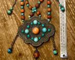Collier - Argent, Corail, turquoise - Mongolie - Dynastie