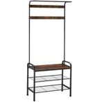 Garderobekast - 73,5x36x184cm, industrieel donkerbruin