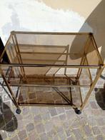 Chariot de service - Laiton doré, Cristal - Laiton doré avec