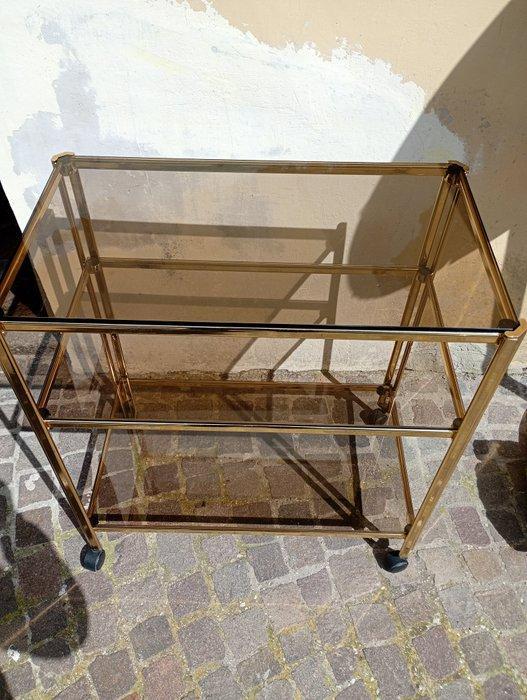 Chariot de service - Laiton doré, Cristal - Laiton doré avec, Antiquités & Art, Art | Objets design