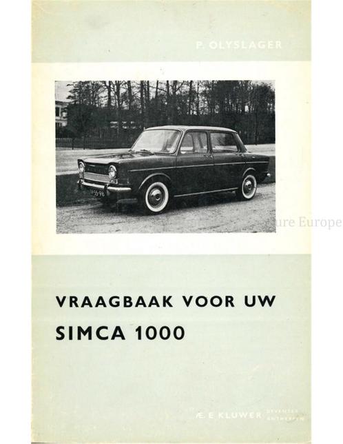 1961-1963 SIMCA 1000 VRAAGBAAK NEDERLANDS, Autos : Divers, Modes d'emploi & Notices d'utilisation