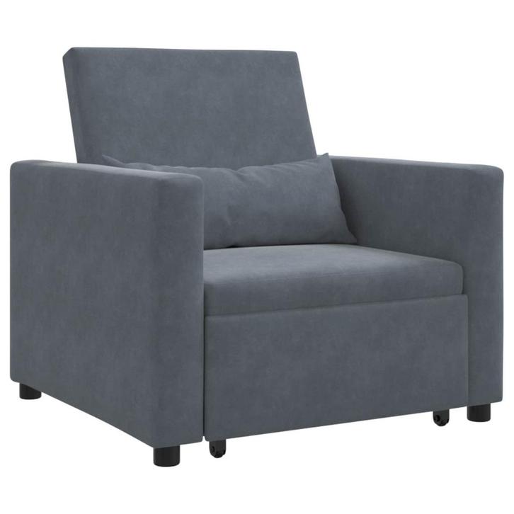 vidaXL Uittrekbare slaapbank eenpersoons Donkergrijs 90 x, Maison & Meubles, Fauteuils, Envoi