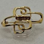 Broche - 18 karaat Geel goud Granaat, Handtassen en Accessoires, Antieke sieraden