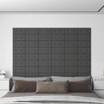 vidaXL Wandpanelen 12 st 0,54 m² 30x15 cm kunstleer grijs, Doe-het-zelf en Bouw, Verzenden, Nieuw