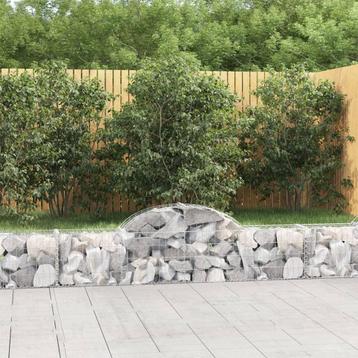 vidaXL Schanskorf gewelfd 200x30x40/60 cm gegalvaniseerd, Tuin en Terras, Bloempotten, Verzenden, Nieuw