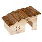 Houten lodge schuilhok schuilhuisje 20 x 13 x 12 cm, Dieren en Toebehoren, Nieuw