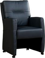 Blauwe leren landelijke eetkamerfauteuil - Toledo Leer, Huis en Inrichting, Overige kleuren, Nieuw, Leer, Ophalen of Verzenden