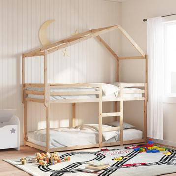 vidaXL Stapelbedframe zonder matras massief grenenhout, Verzenden