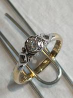 Ring - 18 karaat Geel goud, Witgoud -  0.20ct. tw. Diamant, Handtassen en Accessoires, Ringen, Nieuw