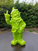Beeld, naughty green gnome with middle finger - 30 cm -