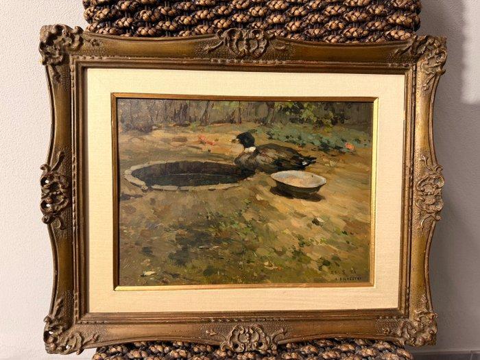Oreste Silvestri (1858 – 1936) - Interno del giardino del, Antiek en Kunst, Kunst | Schilderijen | Klassiek