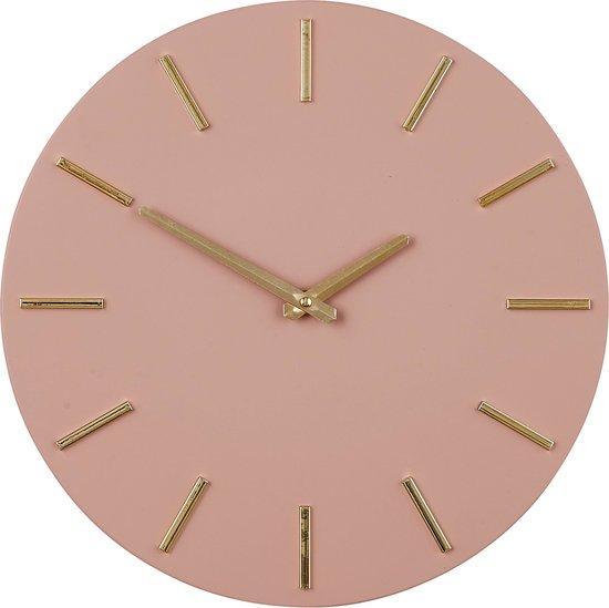 2dekans | Mica Decorations Brixen Wandklok - Ø36 cm - Roze, Huis en Inrichting, Woonaccessoires | Klokken, Ophalen of Verzenden