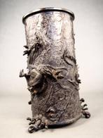Vase - Bronze, Vase à relief élevé avec motif de dragon -