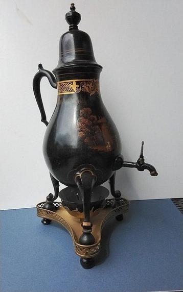 Cafetière (2) - Cuivre, Étain - Ancienne vache peinte. beschikbaar voor biedingen