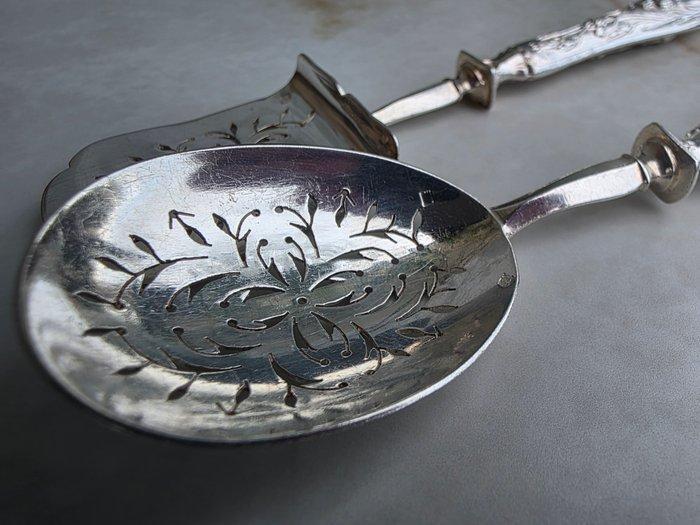 Alphonse Debain - Bestekset (2) - .950 zilver - Décor Iris, Antiquités & Art, Antiquités | Argent & Or