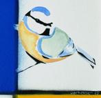 Jos Verheugen - Free after Mondrian, with Blue Tit (A255,, Antiek en Kunst, Kunst | Schilderijen | Modern