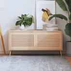 vidaXL Kastdeuren met lamellen 2 st 39,5x59,4 cm massief, Doe-het-zelf en Bouw, Verzenden, Nieuw