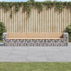 vidaXL Tuinbank schanskorfontwerp 347x71x65,5 cm massief, Tuin en Terras, Verzenden, Nieuw