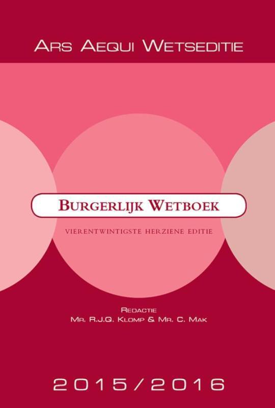 Burgerlijk Wetboek / 2015/2016 / Ars Aequi Wetseditie, Boeken, Wetenschap, Gelezen, Verzenden