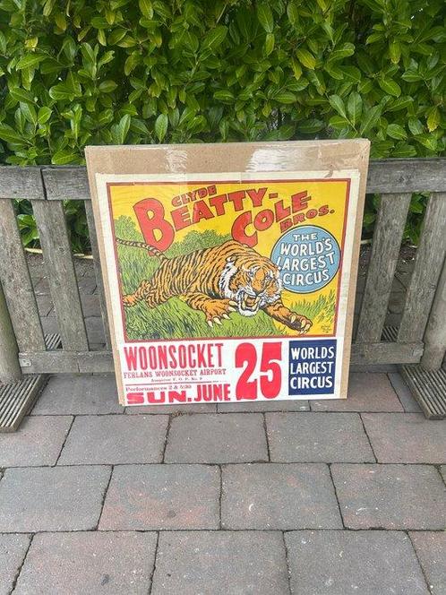 Clyde Beatty cole bros - Circus Poster clyde beatty cole, Antiek en Kunst, Kunst | Tekeningen en Fotografie