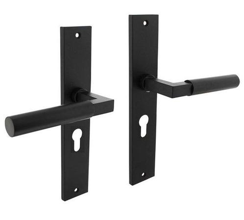 Intersteel deurkruk Bau-Stil op langschild PC55 mat zwart, Doe-het-zelf en Bouw, Hang- en Sluitwerk, Ophalen of Verzenden