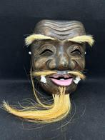 Noh masker - Hout, Houten gesculpteerd Noh-masker - Sanbaso, Antiek en Kunst