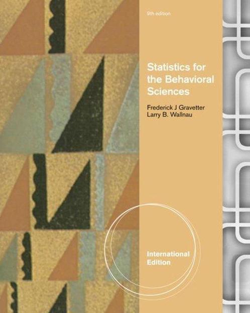 Statistics For Behavioral Sciences 9th 9781111839550, Boeken, Overige Boeken, Gelezen, Verzenden