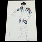 Getatoeëerde mannen - Lithografie Mishima G gash Wakamono, Antiek en Kunst
