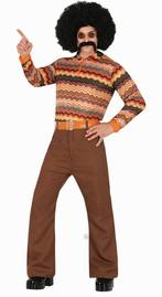 Disco 70S Kostuum Gekleurd Heren, Verzenden, Nieuw