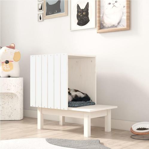 vidaXL Maison pour chat Blanc 60x36x60 cm Bois de pin, Animaux & Accessoires, Accessoires pour chats, Neuf, Envoi