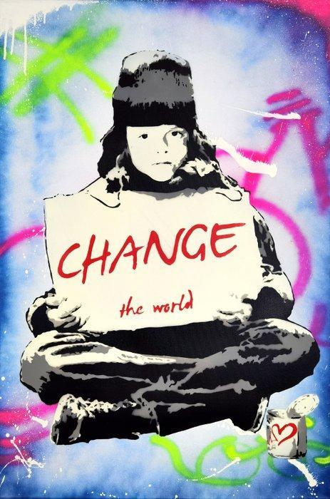 BASM - Change the world, Antiek en Kunst, Kunst | Schilderijen | Modern