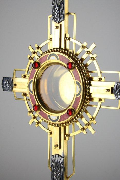 Art déco Ostensoir - Laiton, Verre - 1900-1930 - Vandenhoute, Antiek en Kunst, Kunst | Niet-Westerse kunst