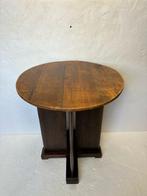 Bijzettafel - Art Deco Ronde Bijzettafel met Kruisvormige, Antiek en Kunst