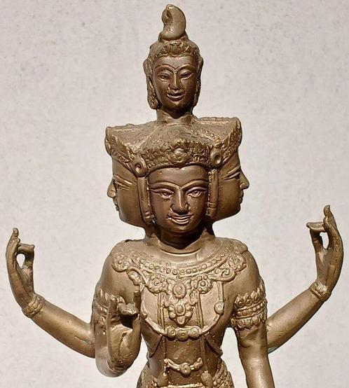 Statue en bronze de 43 cm de la Trimurti - Asie du Sud-Est, Antiek en Kunst, Kunst | Niet-Westerse kunst