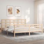 vidaXL Bedframe met hoofdbord massief hout 200x200 cm, Huis en Inrichting, Slaapkamer | Bedden, Verzenden, Nieuw