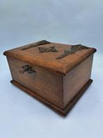 Kist - met Sleutel en werkend Slot - Hout, Messing -