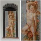Panneau - Décor mural - vers 1920 - Fresque - 121 cm, Antiek en Kunst, Antiek | Meubels | Stoelen en Sofa's