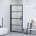 vidaXL Douchedeur halfmat 91x195 cm gehard glas zwart, Doe-het-zelf en Bouw, Verzenden, Nieuw