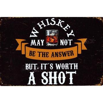 Wandbord reclamebord schild Whiskey Shot bord, Verzamelen, Verzenden, Huis en Inrichting